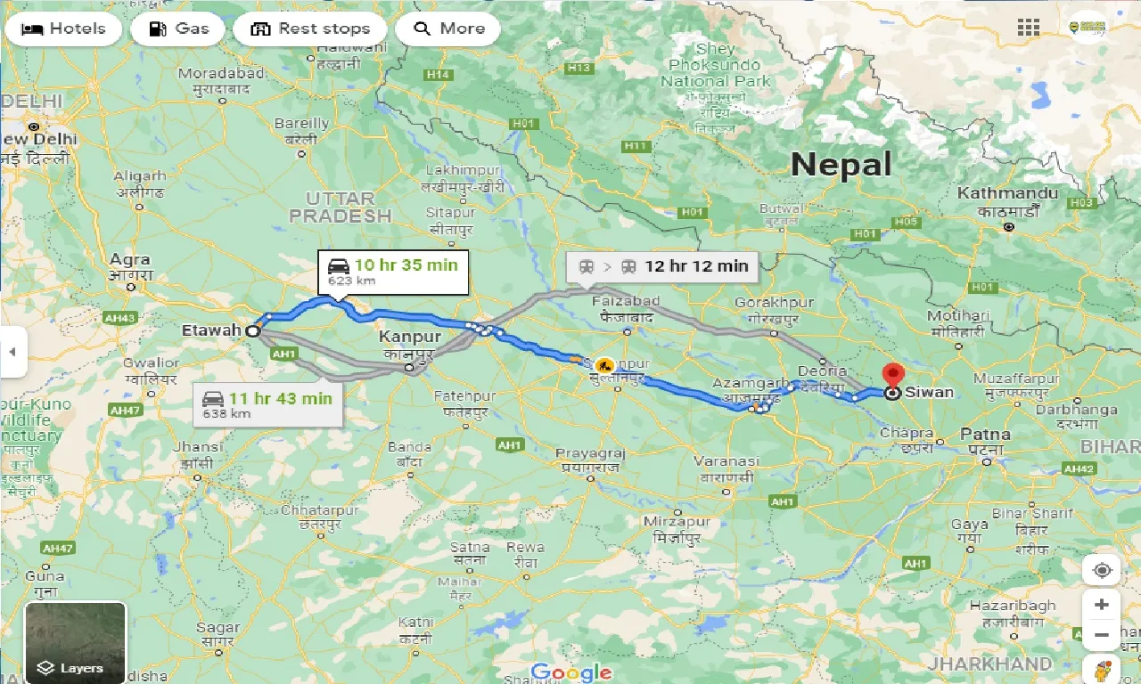 etawah-to-siwan-taxi