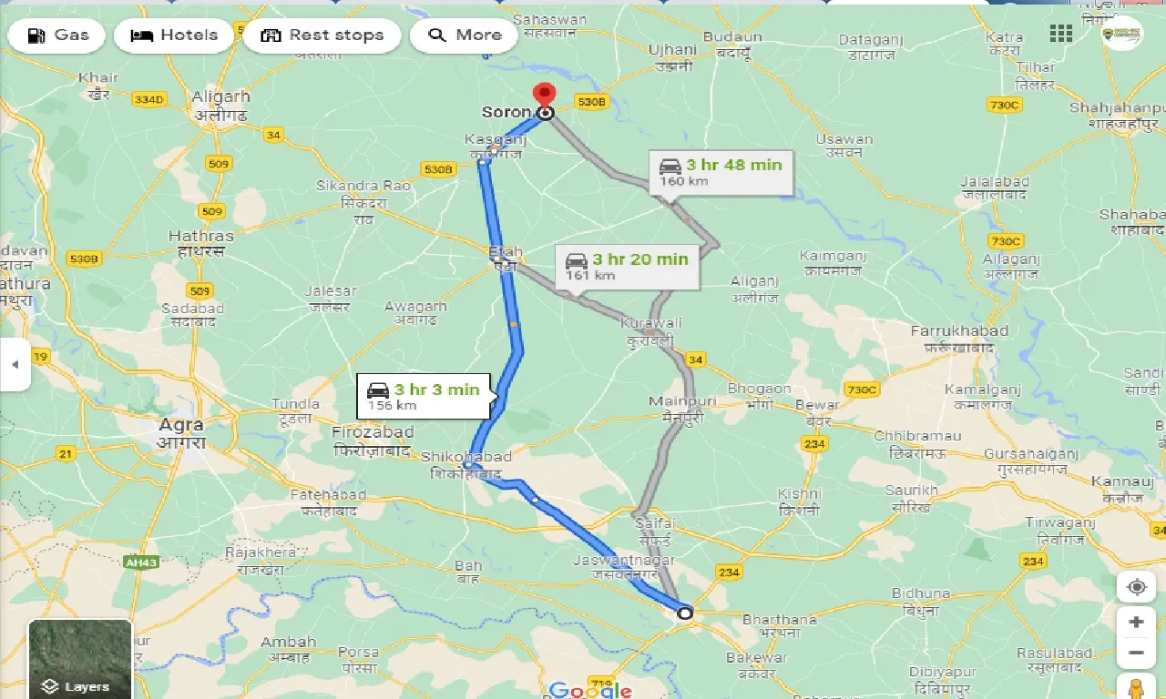 etawah-to-soron-one-way