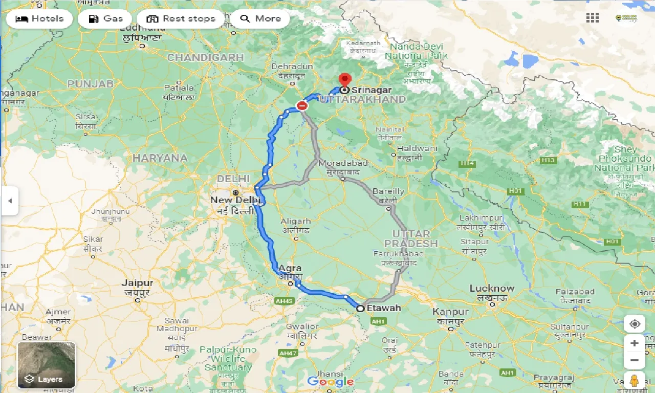 etawah-to-srinagar-taxi