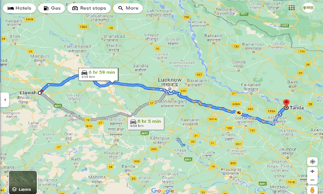 etawah-to-tanda-taxi