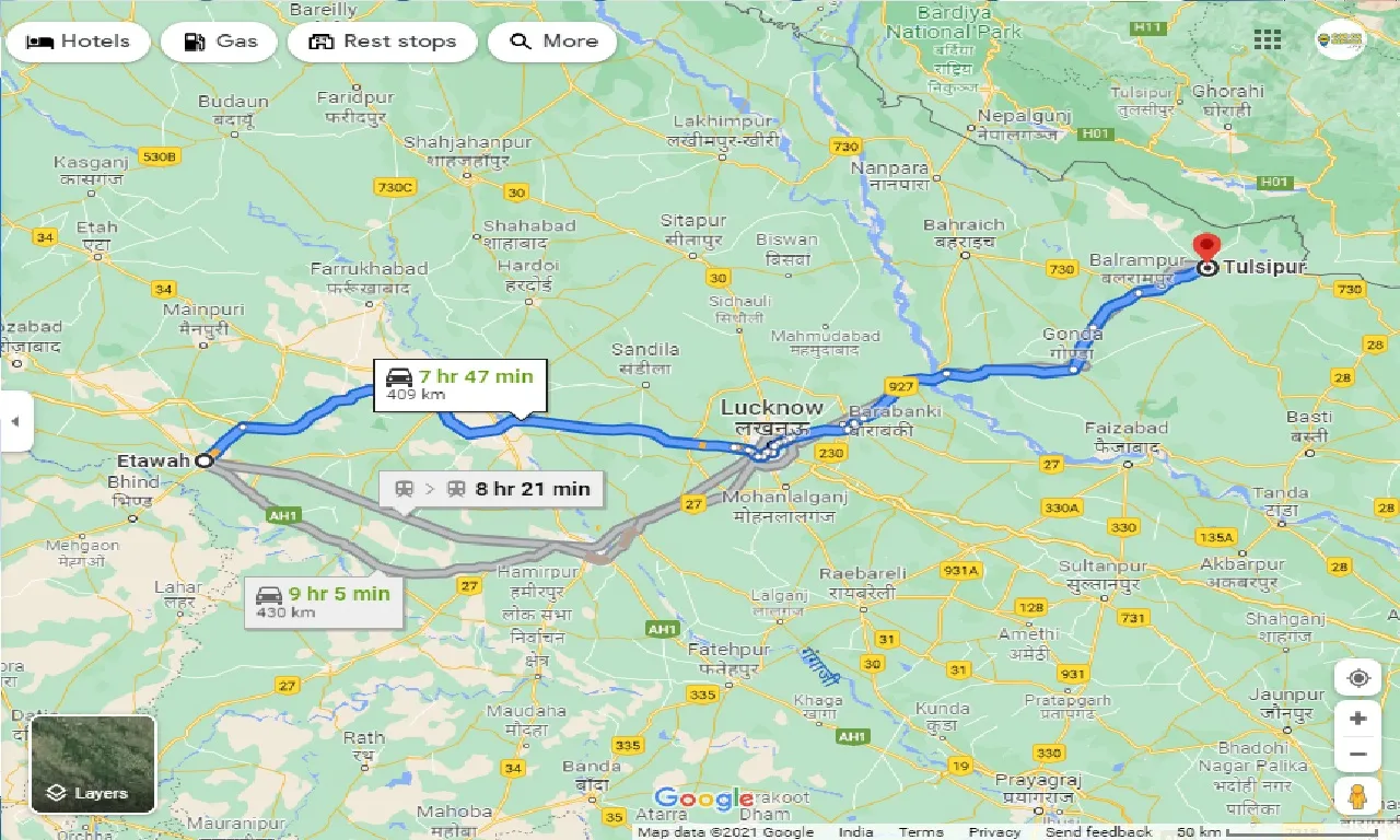 etawah-to-tulsipur-one-way
