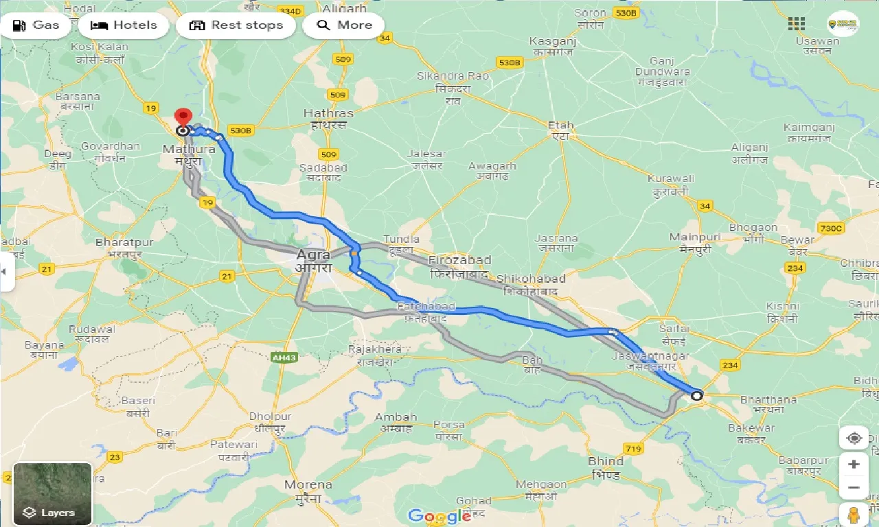 etawah-to-vrindavan-one-way