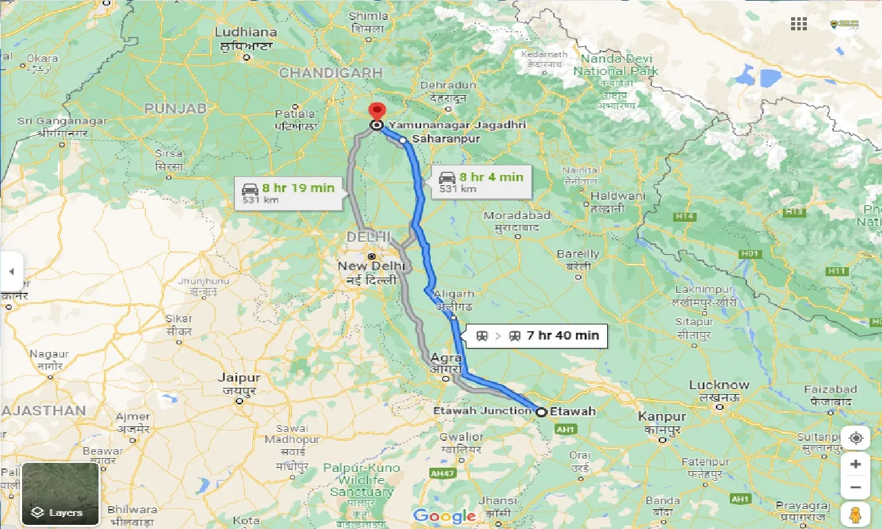 etawah-to-yamuna-nagar-one-way