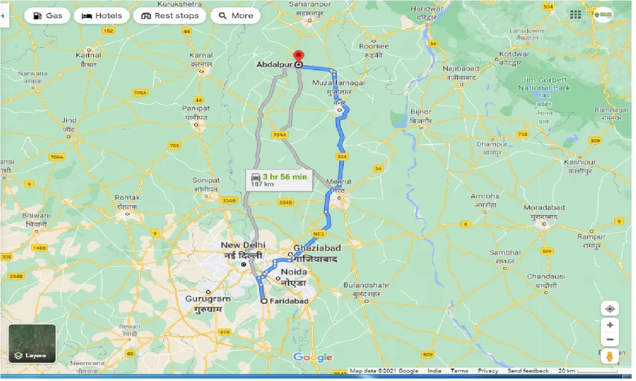faridabad-to-abdalpur-one-way