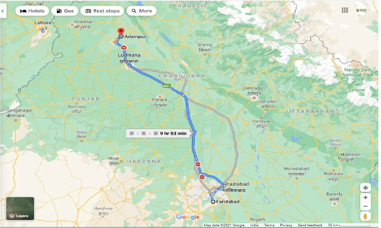 faridabad-to-adampur-round-trip