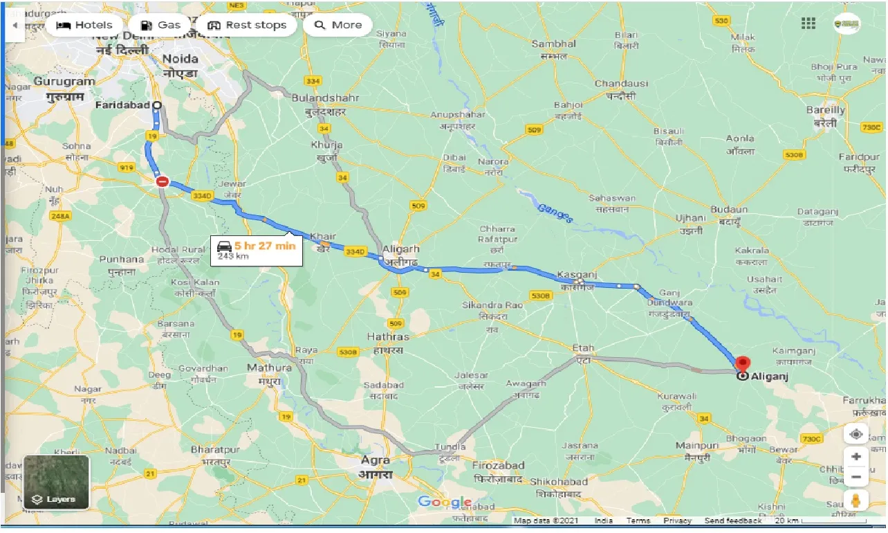 faridabad-to-aliganj-round-trip