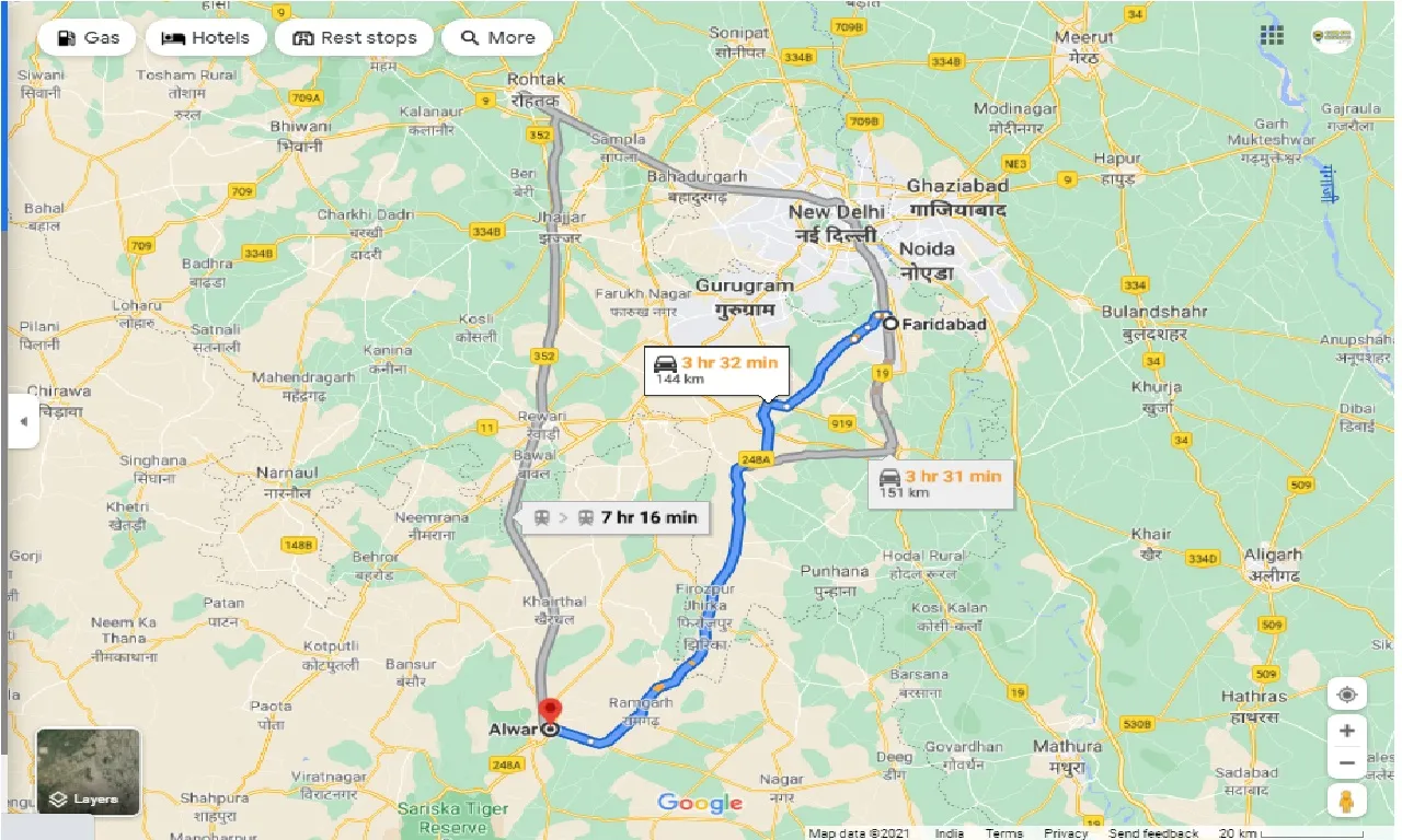 faridabad-to-alwar-one-way