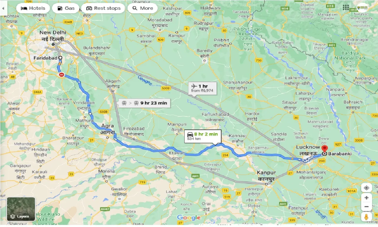 faridabad-to-barabanki-one-way