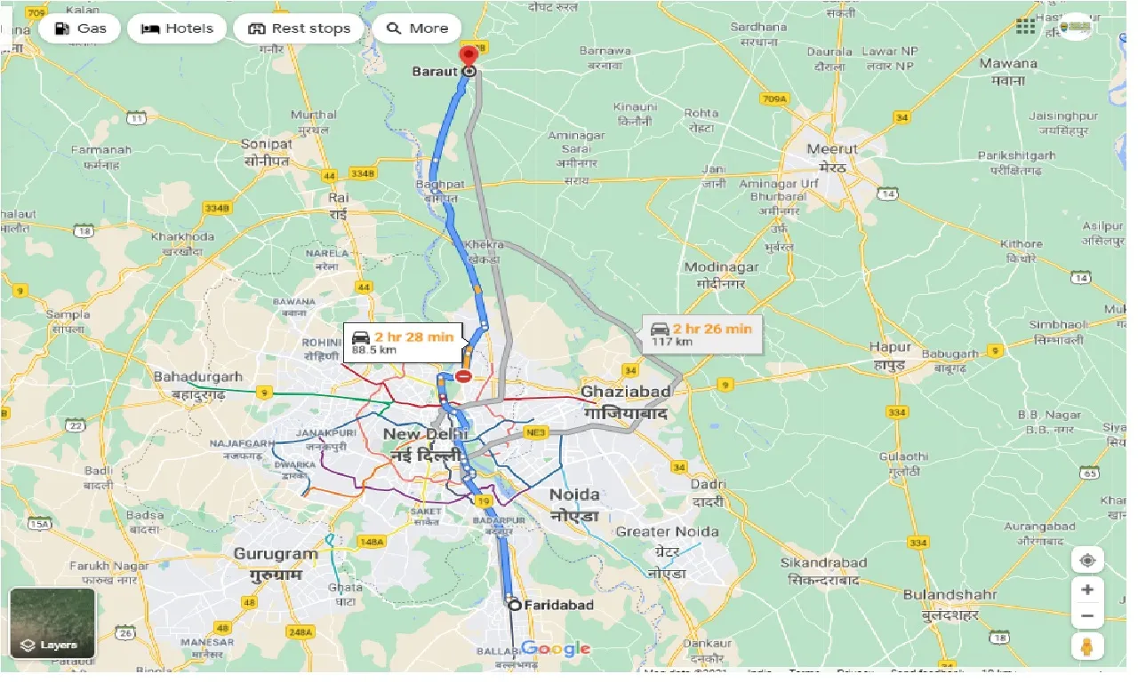 faridabad-to-baraut-round-trip