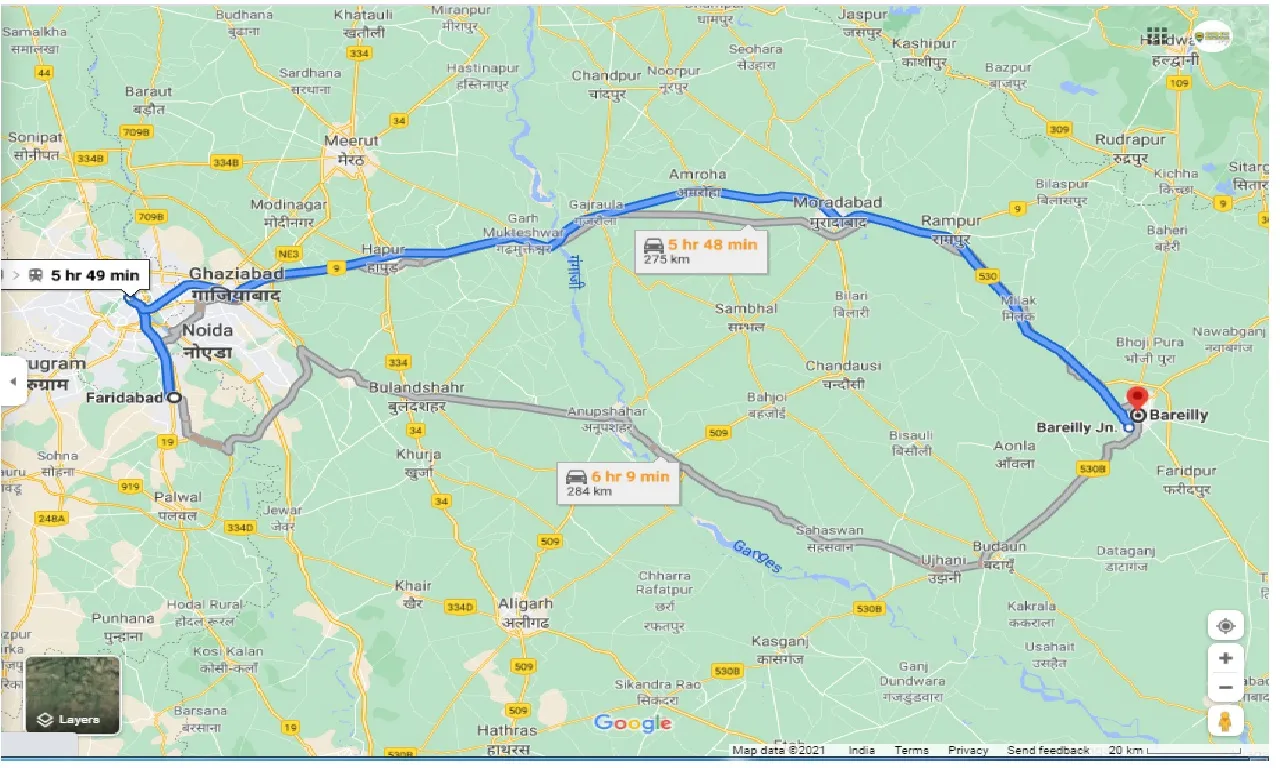 faridabad-to-bareilly-one-way