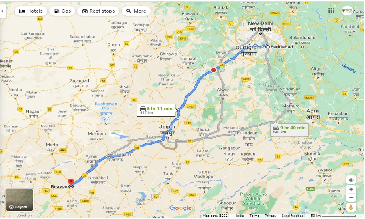 faridabad-to-beawar-round-trip