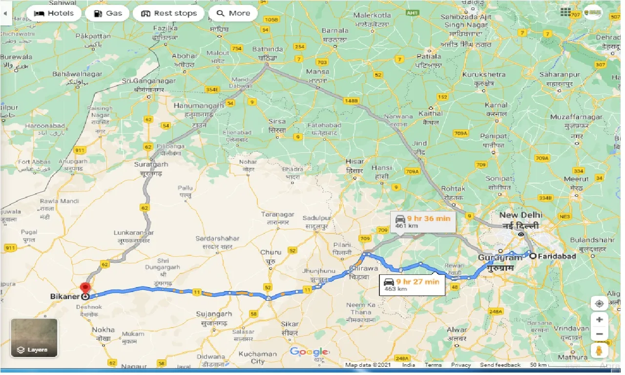 faridabad-to-bikaner-one-way