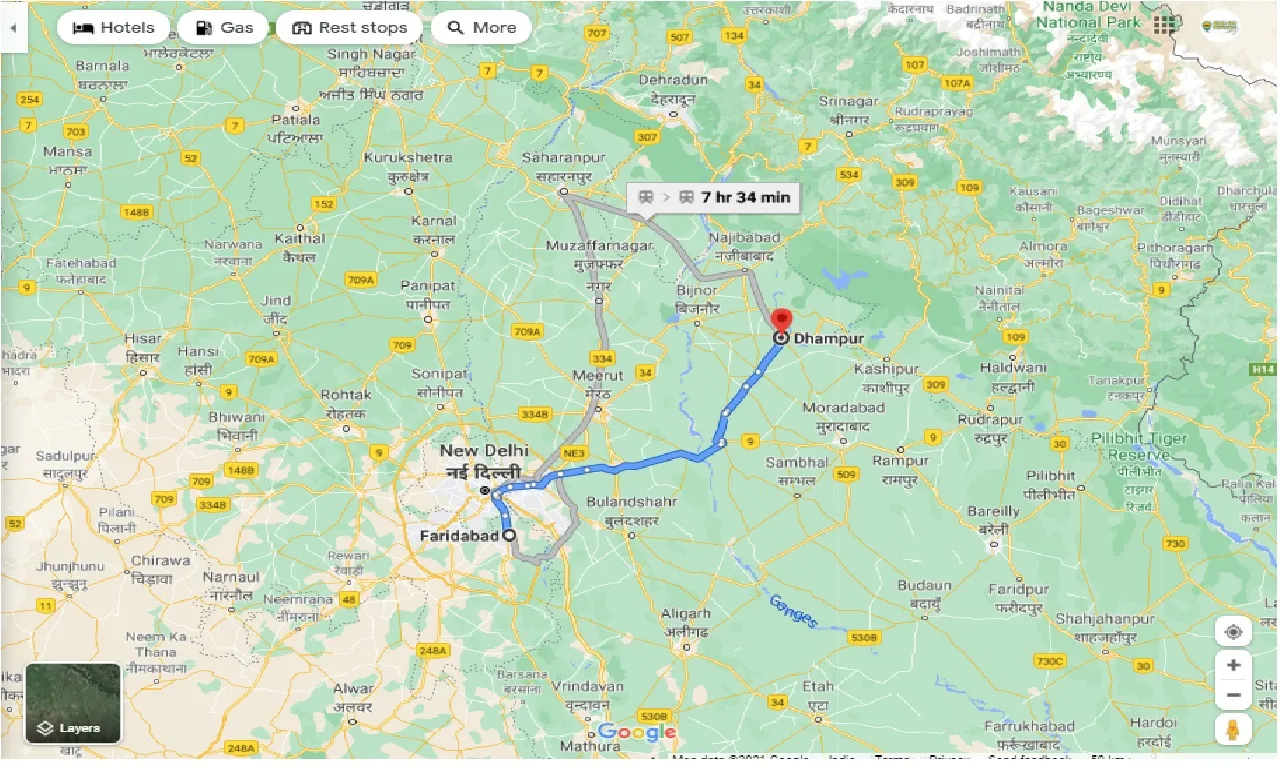 faridabad-to-dhampur-one-way