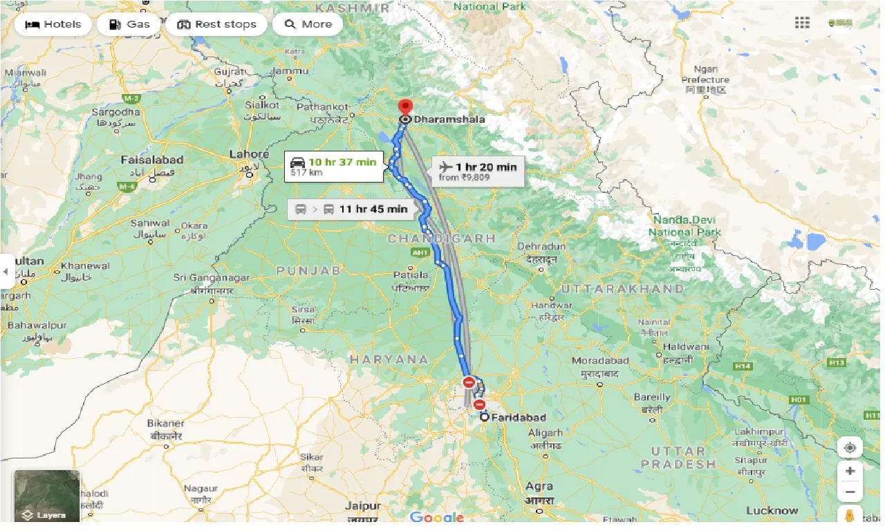 faridabad-to-dharamsala-one-way