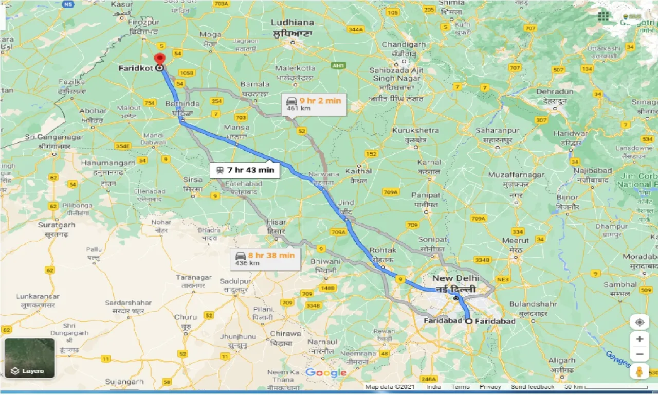 faridabad-to-faridkot-round-trip