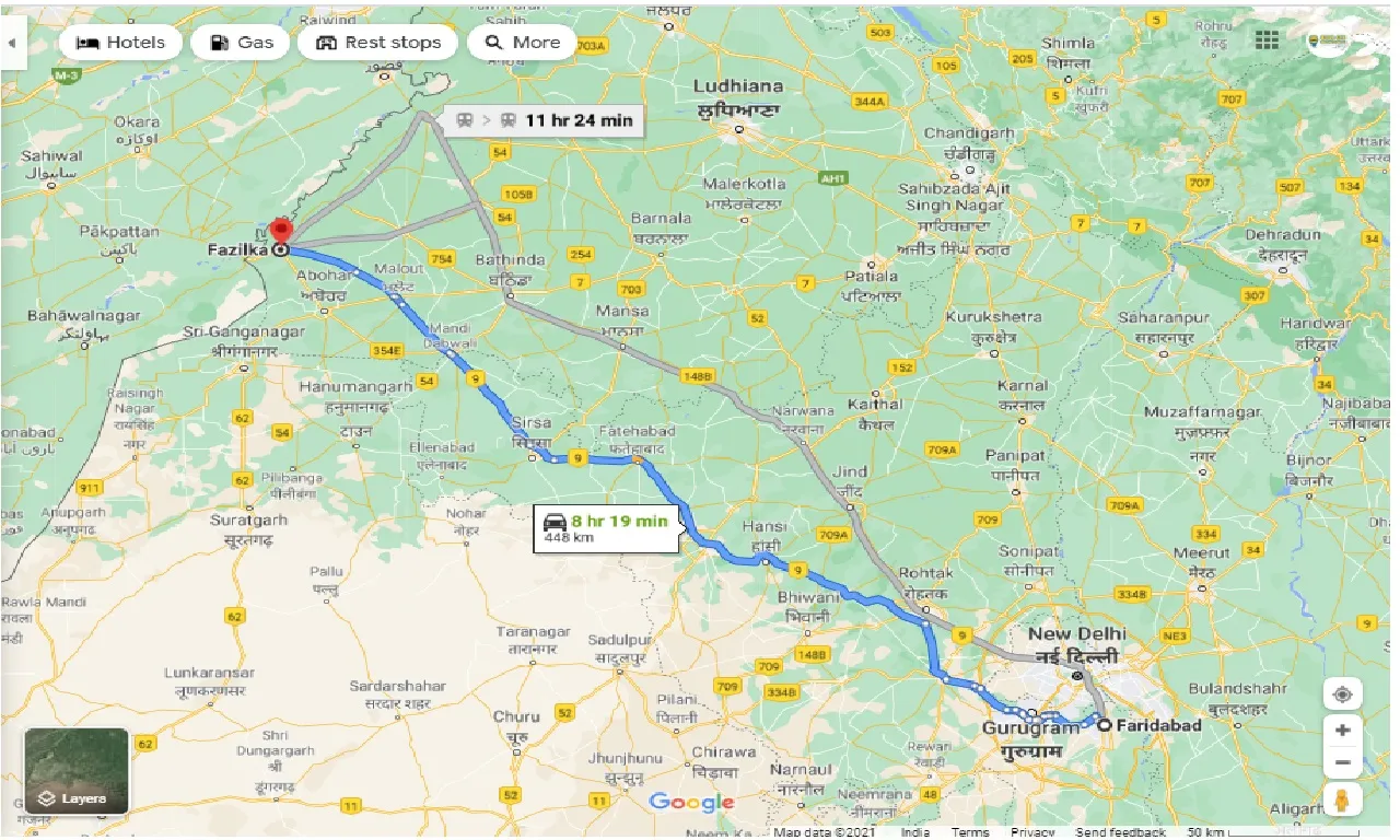 faridabad-to-fazilka-one-way
