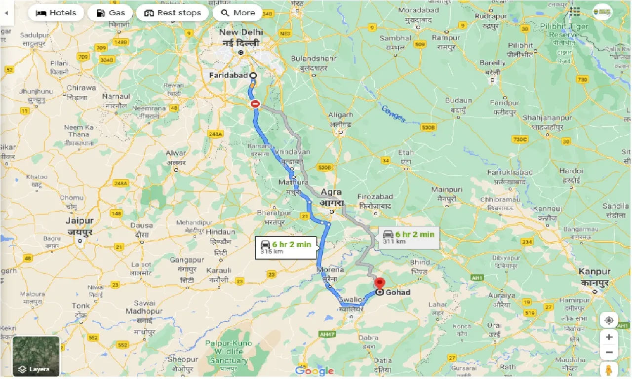 faridabad-to-gohad-round-trip