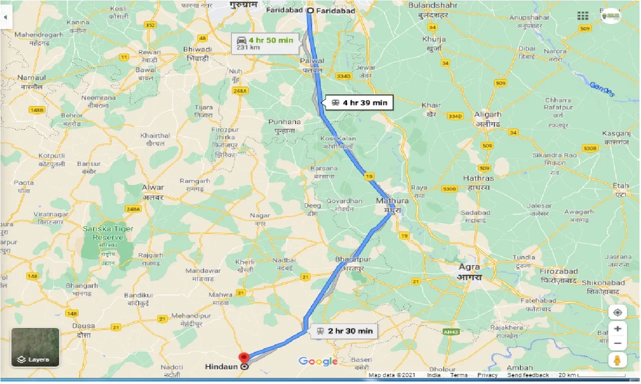faridabad-to-hindaun-one-way