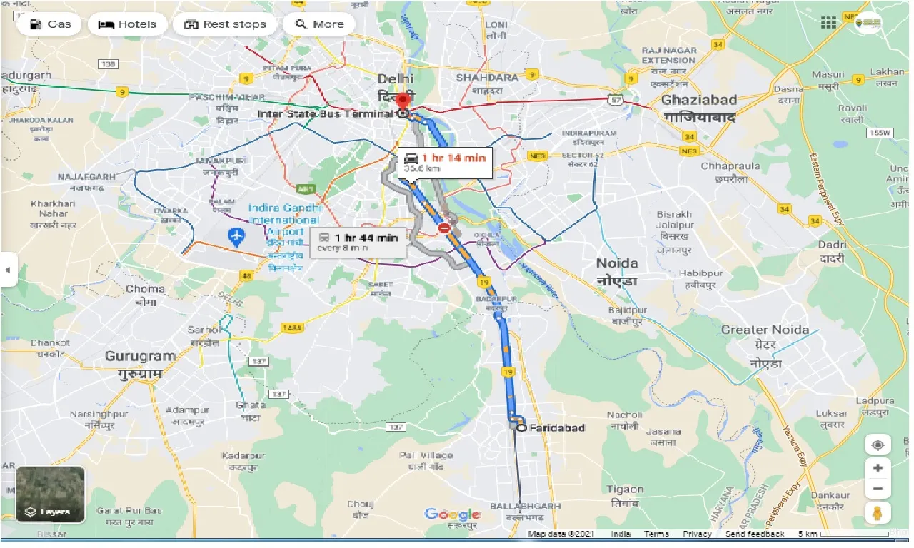 faridabad-to-isbt-kashmere-gate-one-way