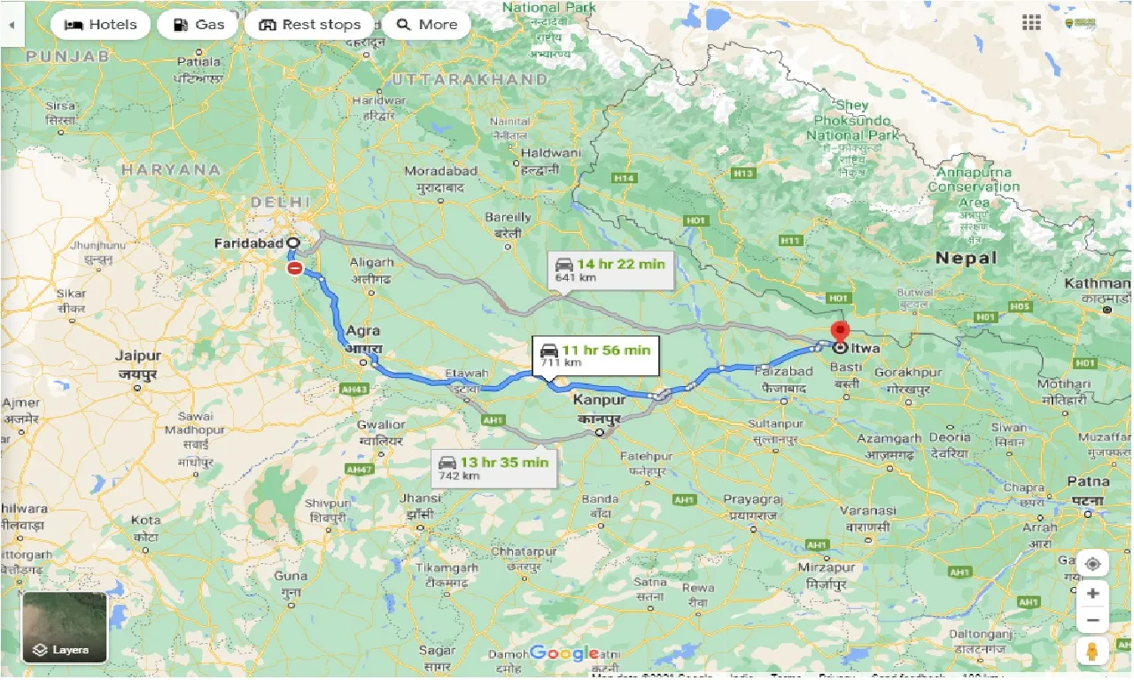 faridabad-to-itwa-round-trip