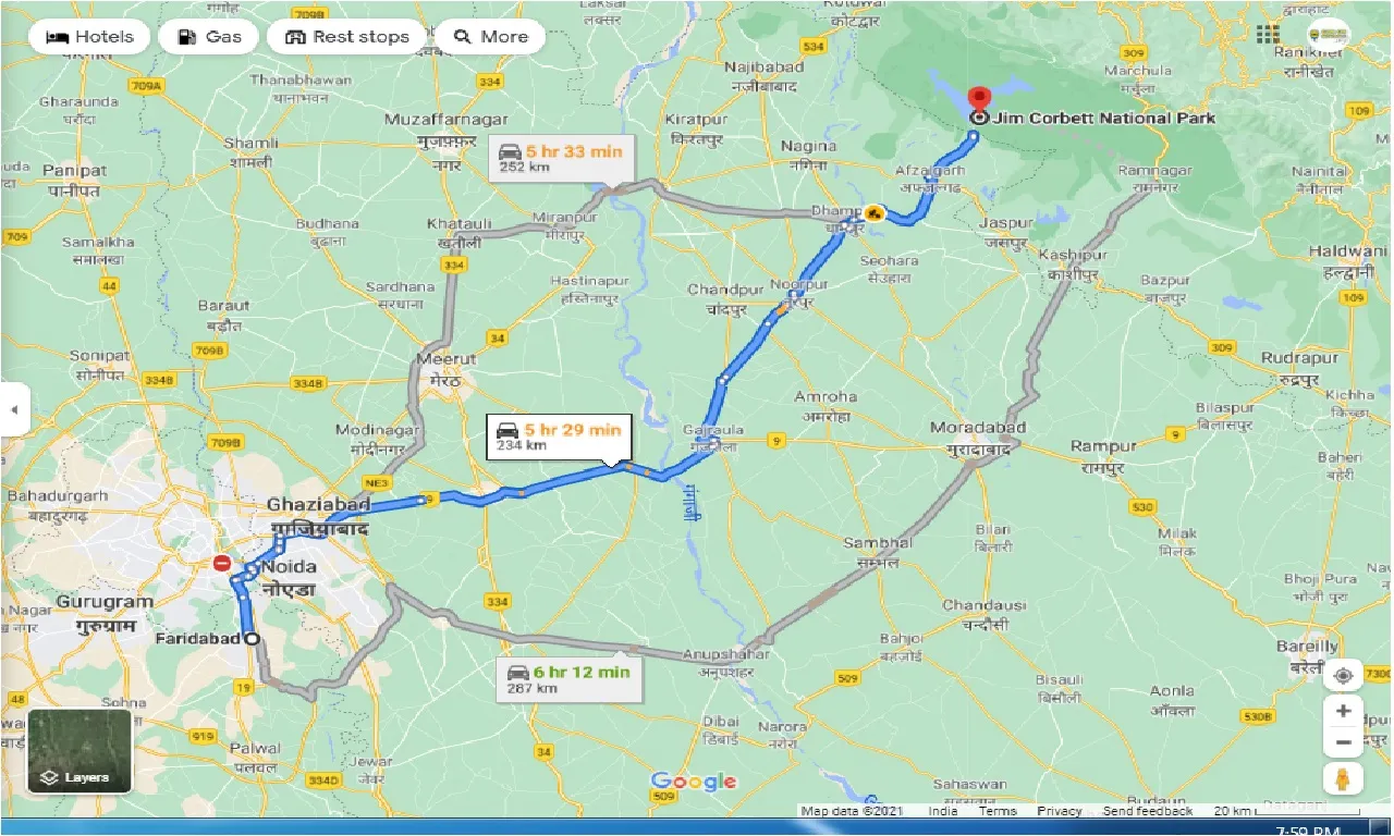 faridabad-to-jim-corbett-national-park-round-trip