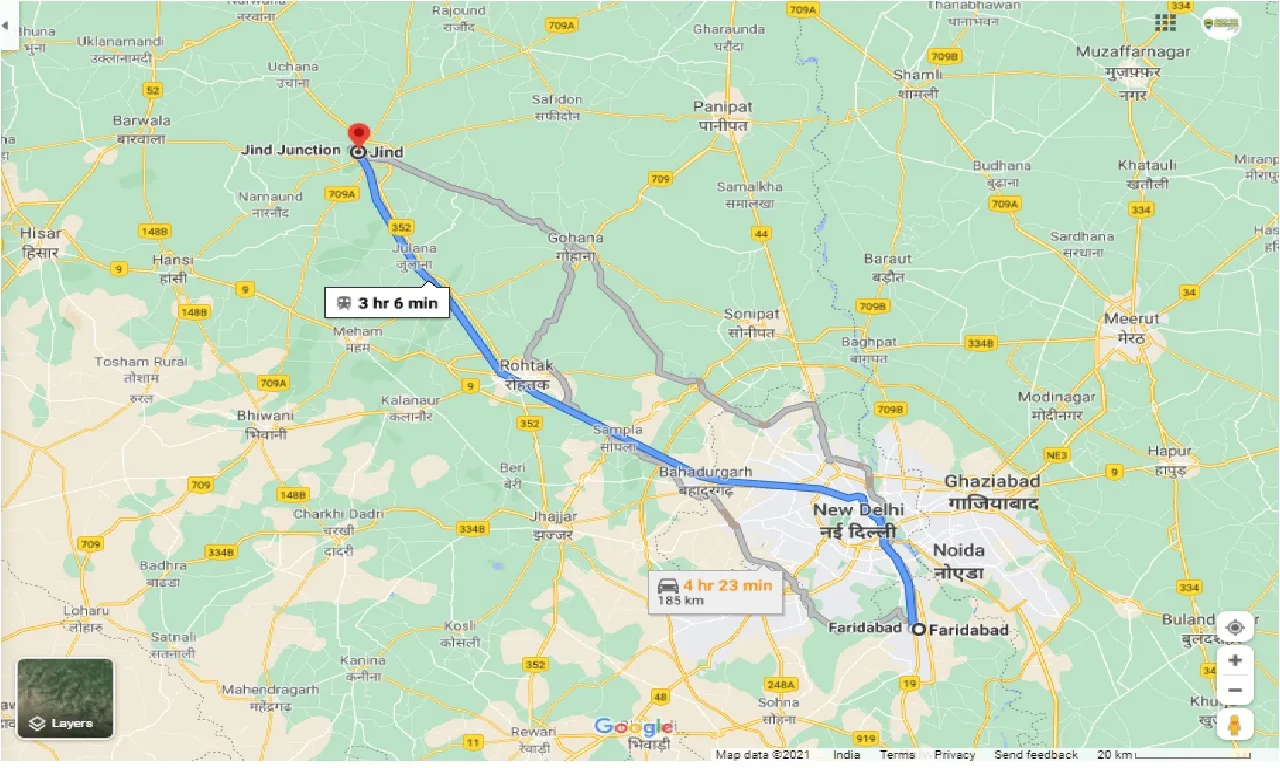 faridabad-to-jind-one-way