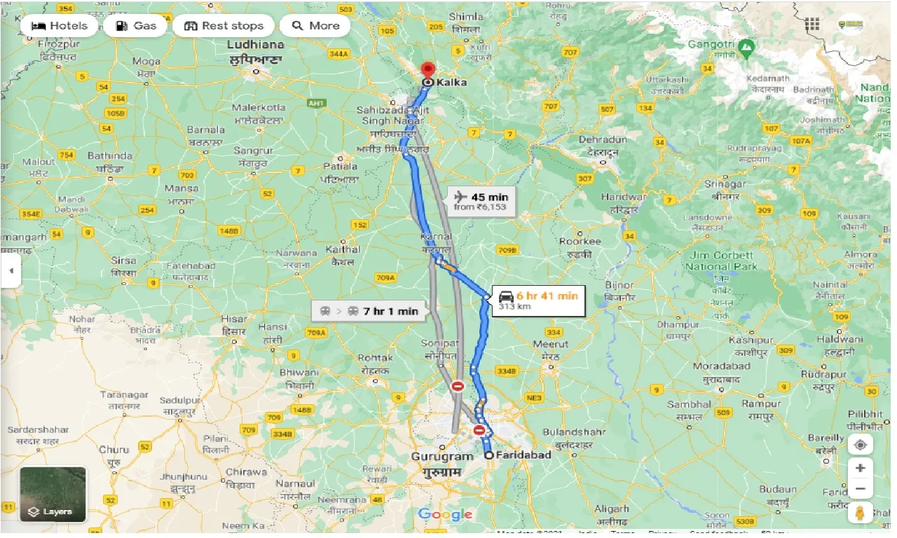 faridabad-to-kalka-round-trip