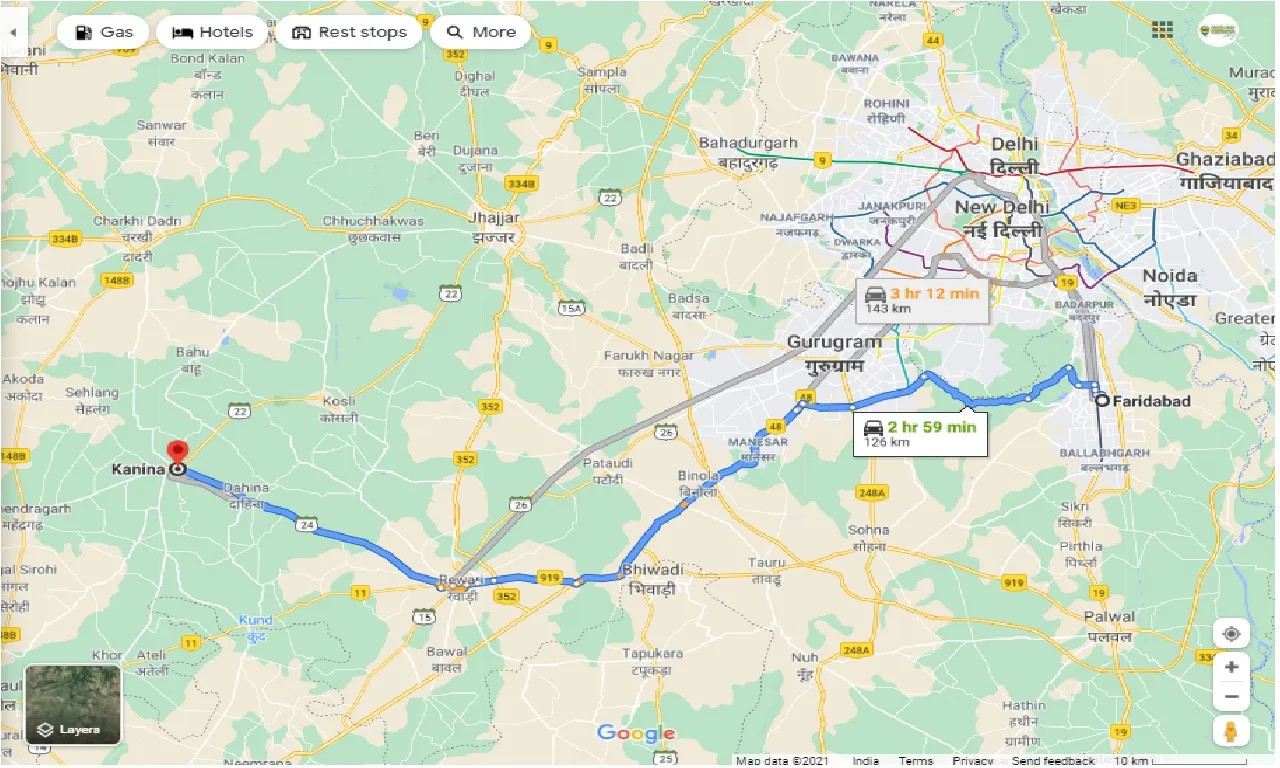 faridabad-to-kanina-round-trip