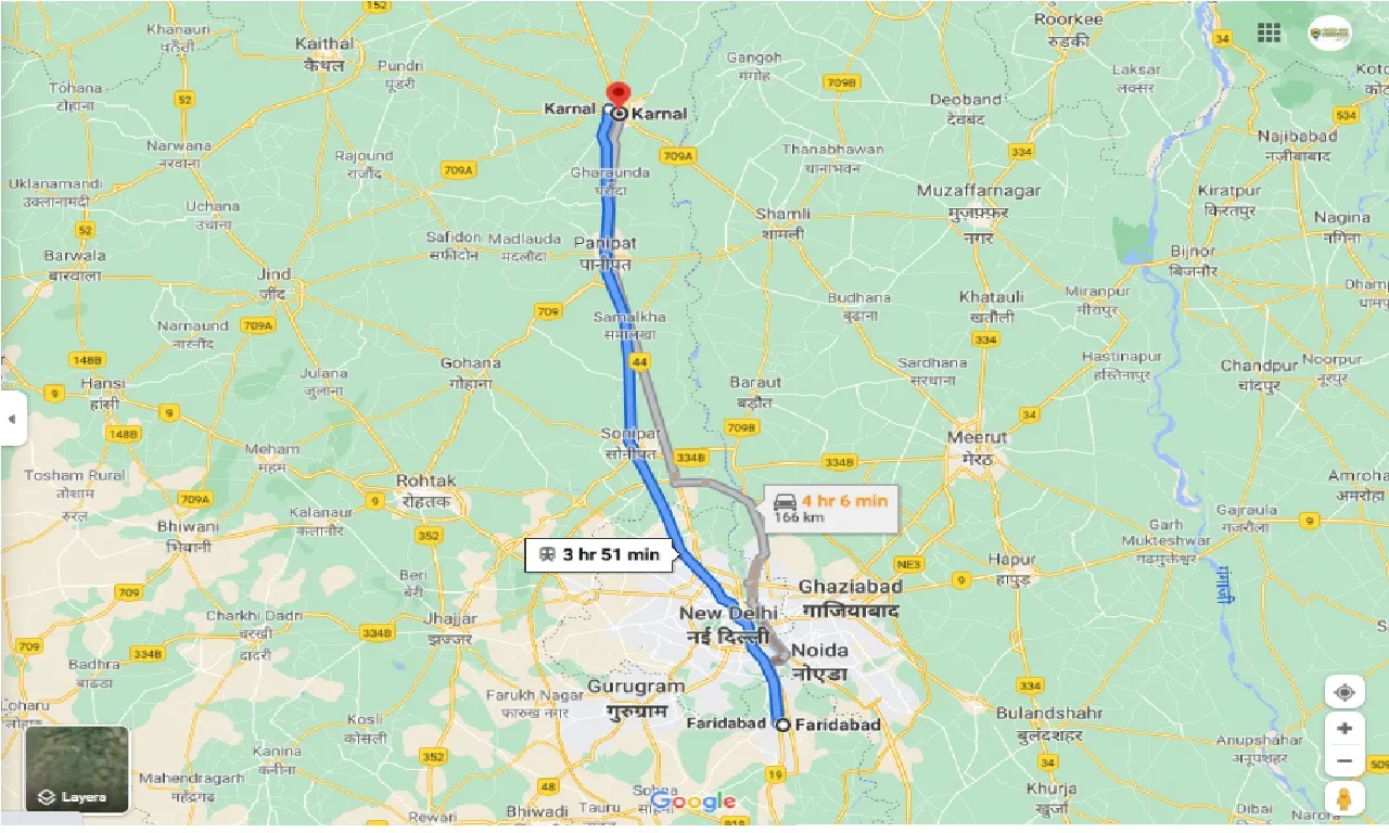faridabad-to-karnal-round-trip