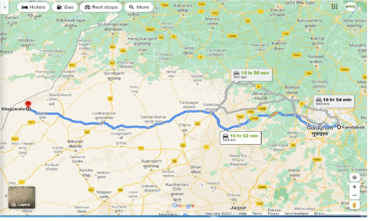 faridabad-to-khajuwala-round-trip