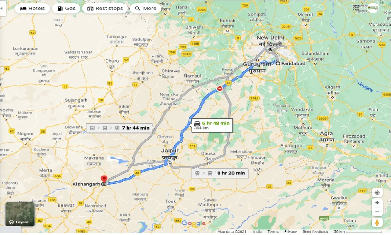 faridabad-to-kishangarh-round-trip