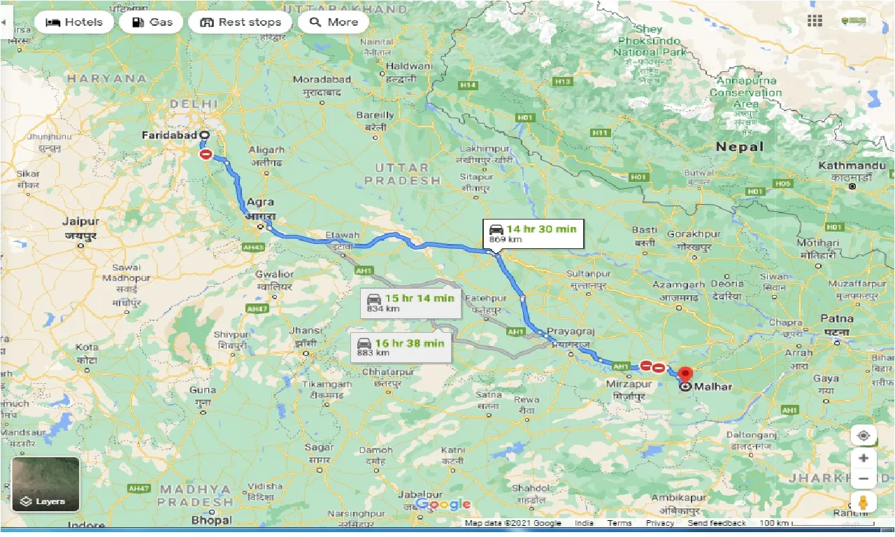 faridabad-to-malhar-one-way