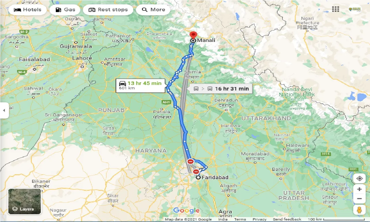 faridabad-to-manali-round-trip