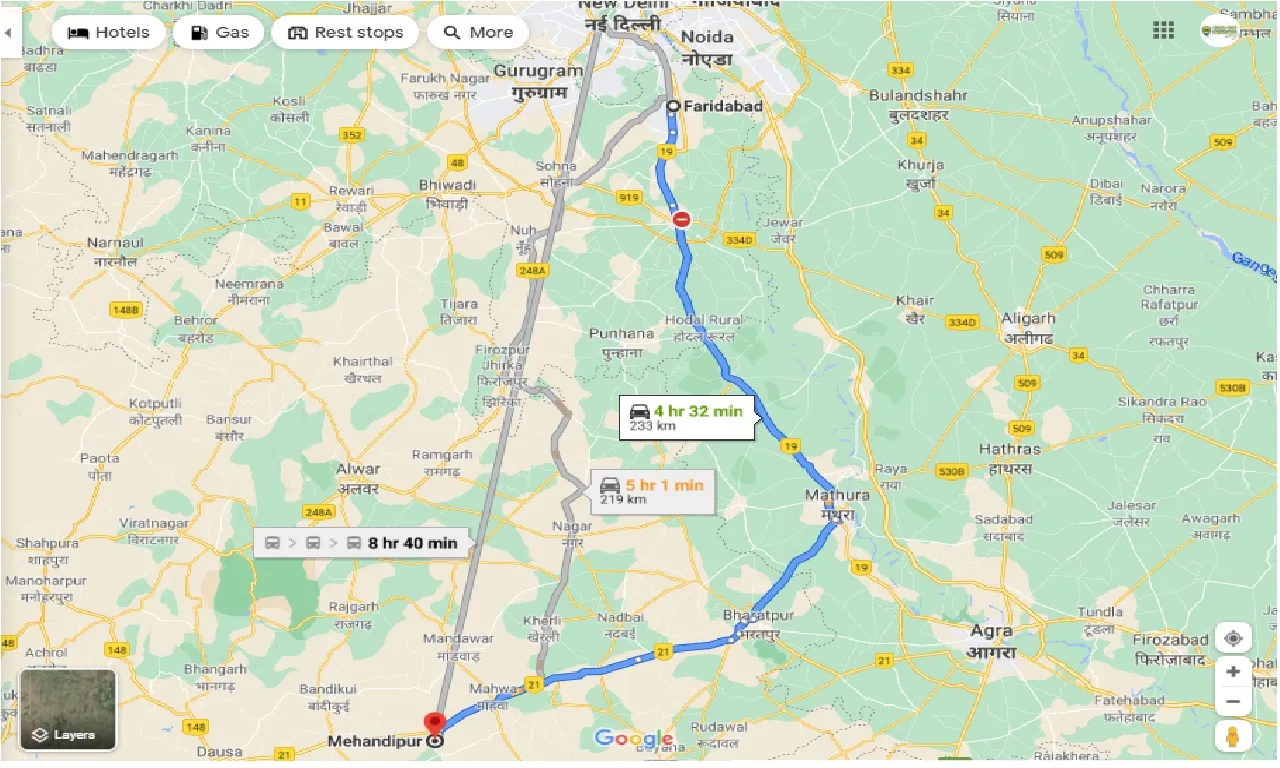 faridabad-to-mehandipur-round-trip