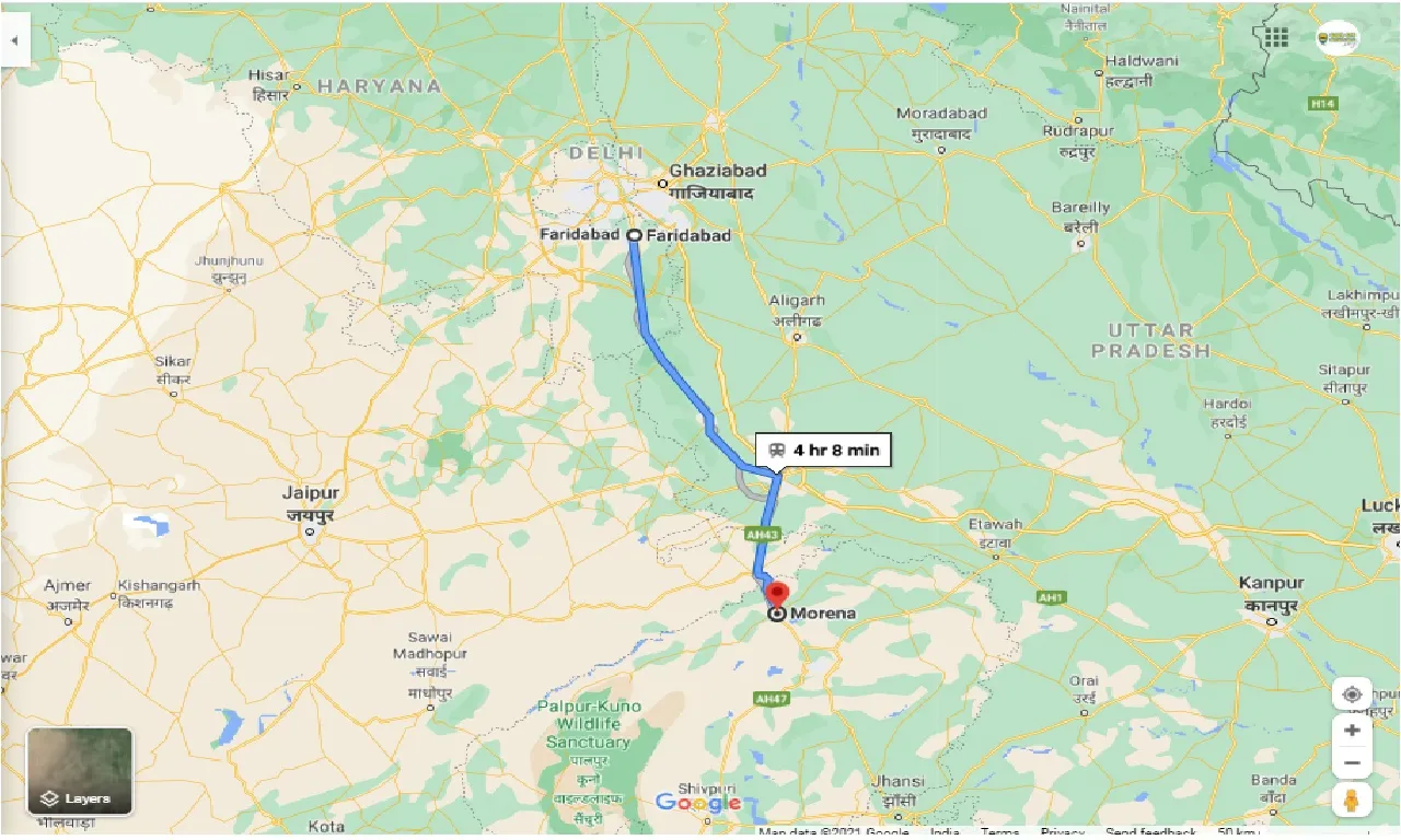faridabad-to-morena-one-way