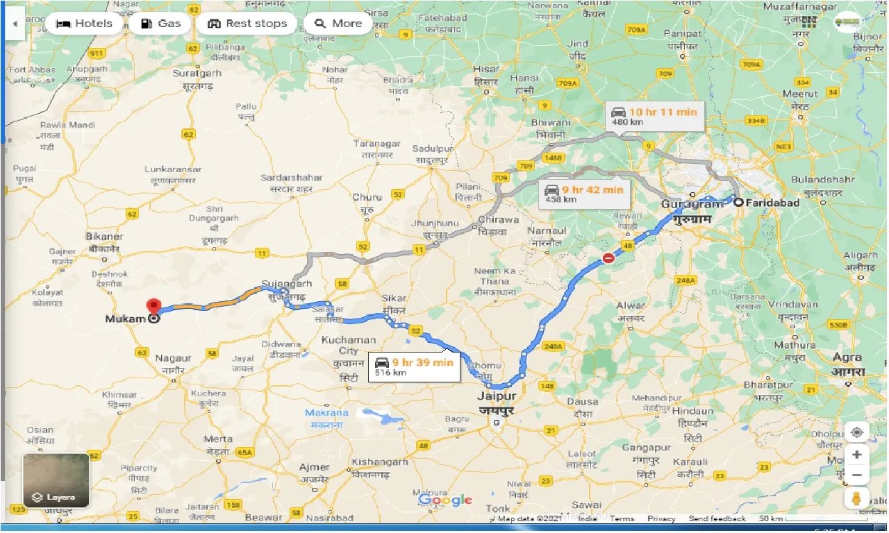 faridabad-to-mukam-round-trip