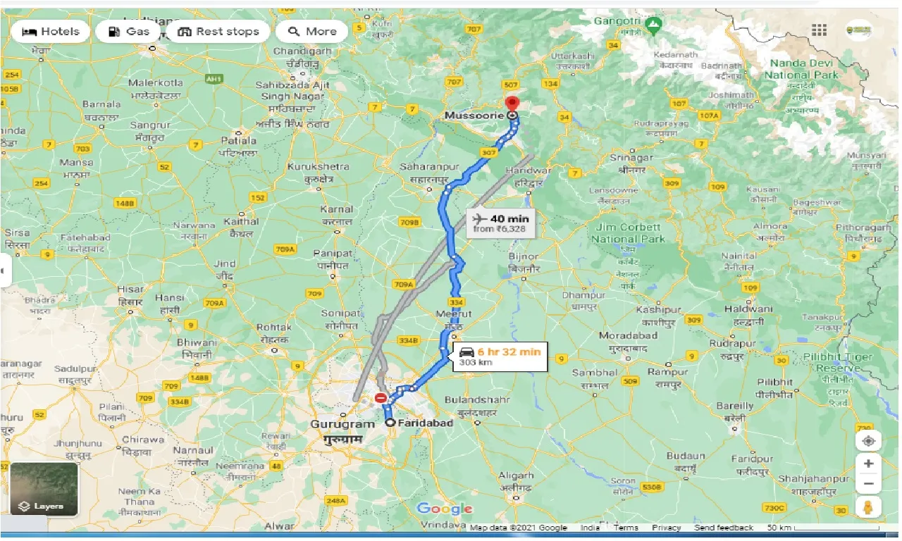 faridabad-to-mussoorie-one-way