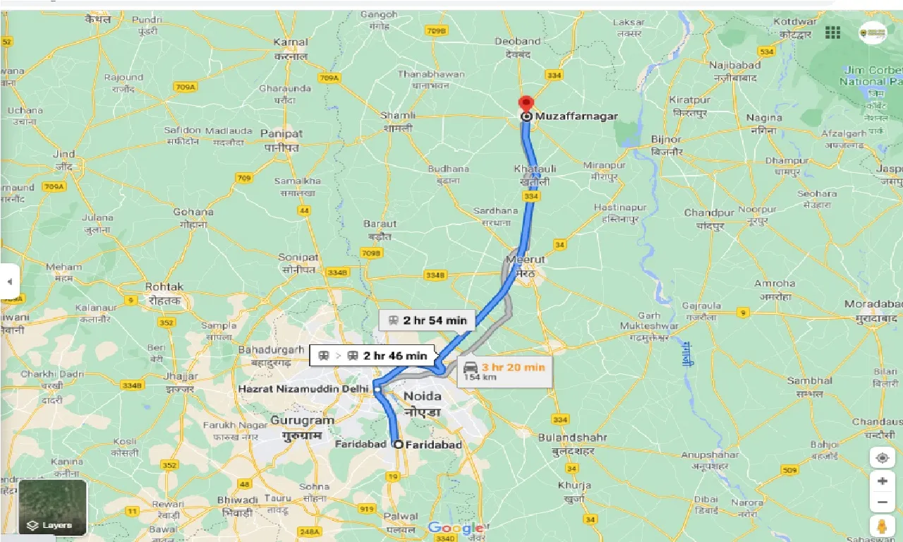 faridabad-to-muzaffarnagar-round-trip