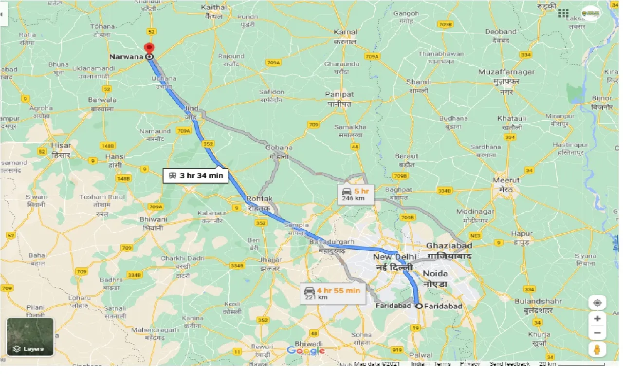 faridabad-to-narwana-round-trip