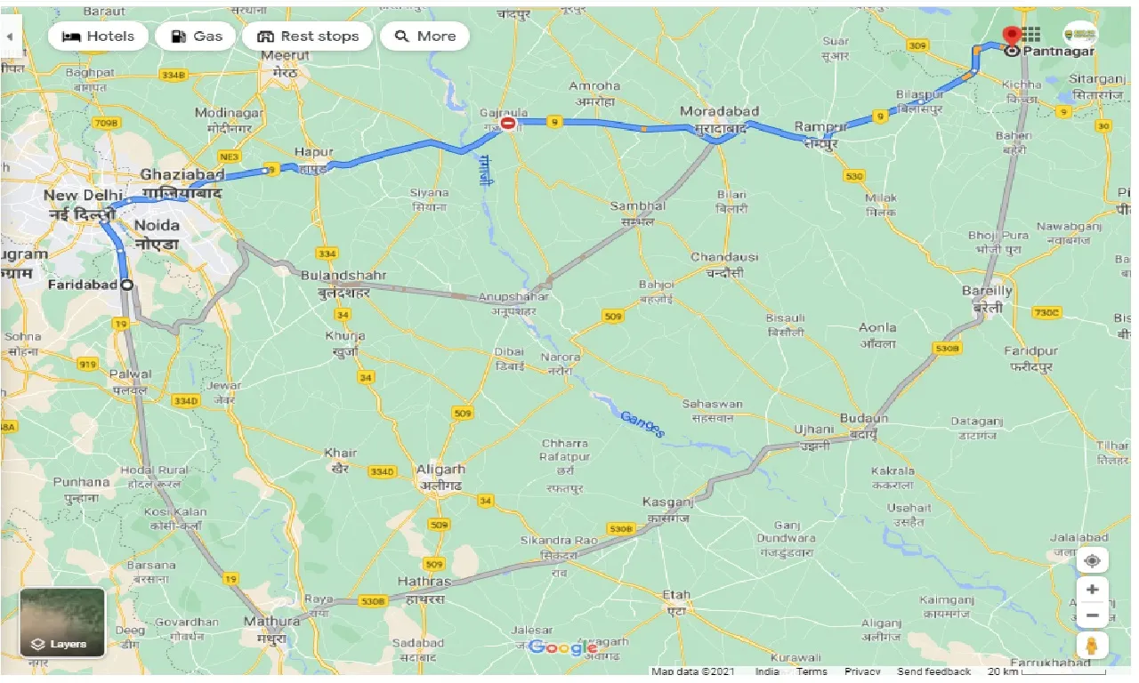 faridabad-to-pantnagar-round-trip