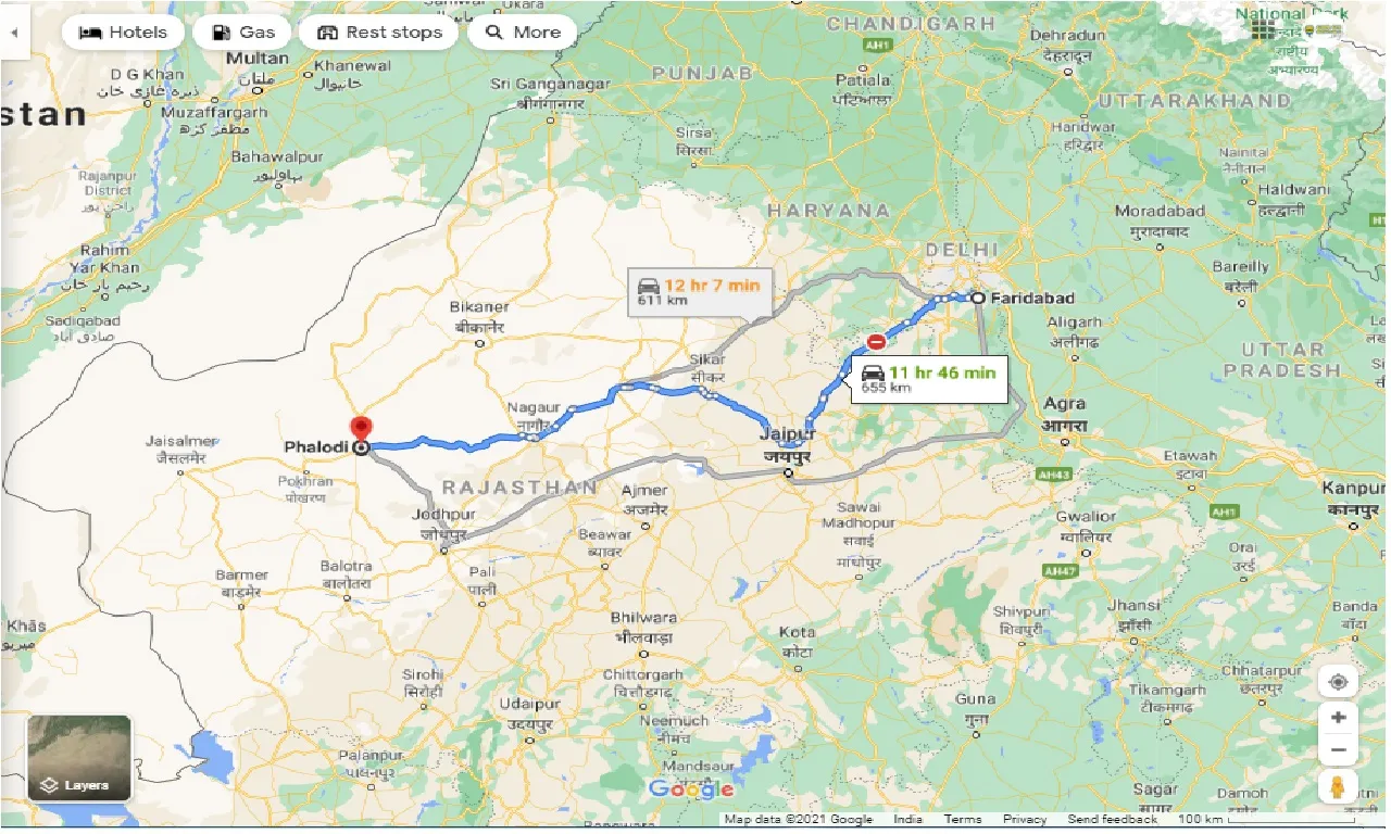 faridabad-to-phalodi-round-trip