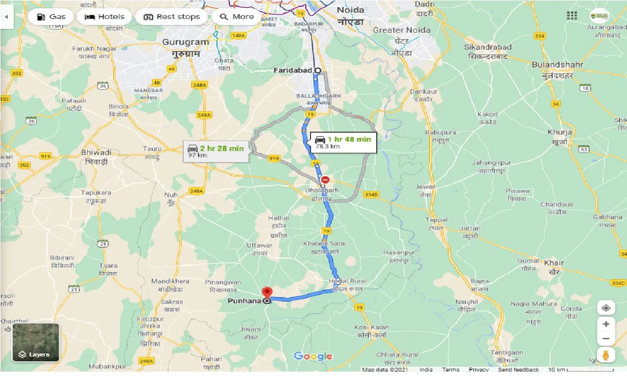 faridabad-to-punhana-round-trip