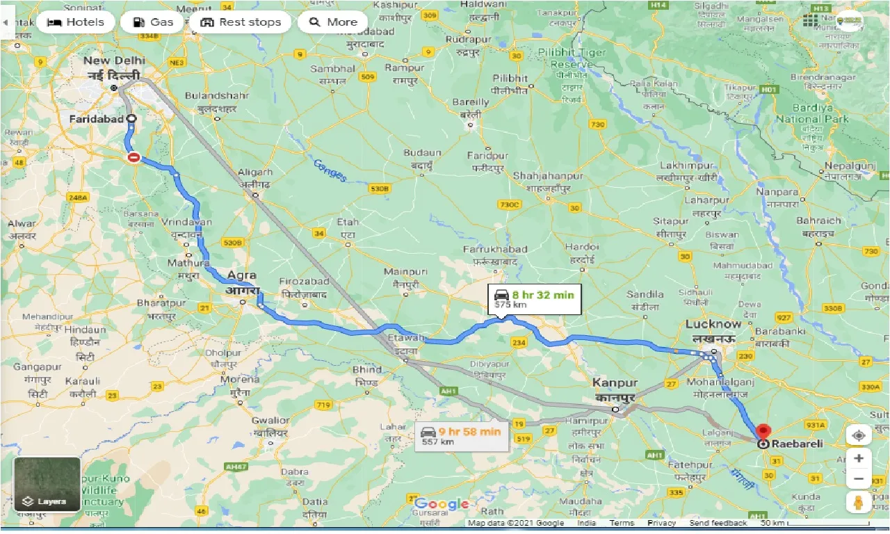 faridabad-to-raebareli-one-way