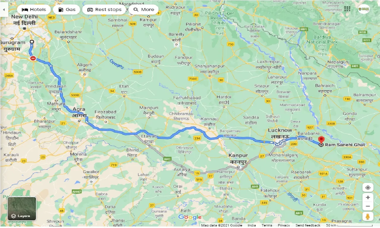 faridabad-to-ram-ssanehi-ghat-one-way