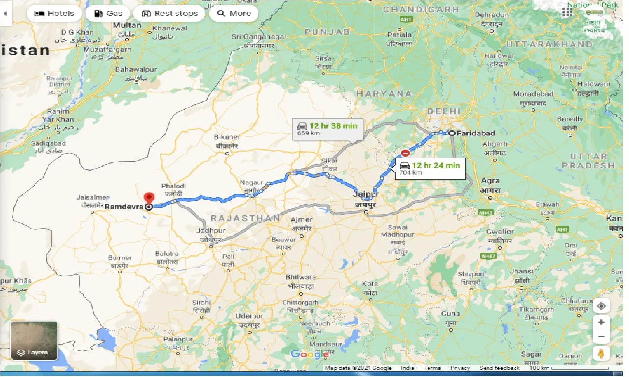 faridabad-to-ramdevra-round-trip