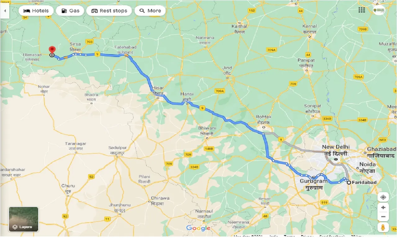 faridabad-to-rania-one-way