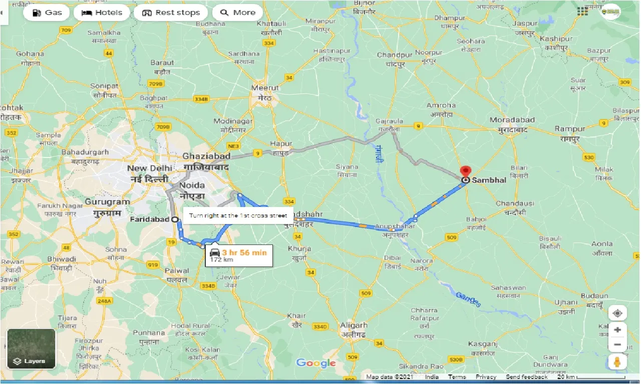 faridabad-to-sambhal-round-trip