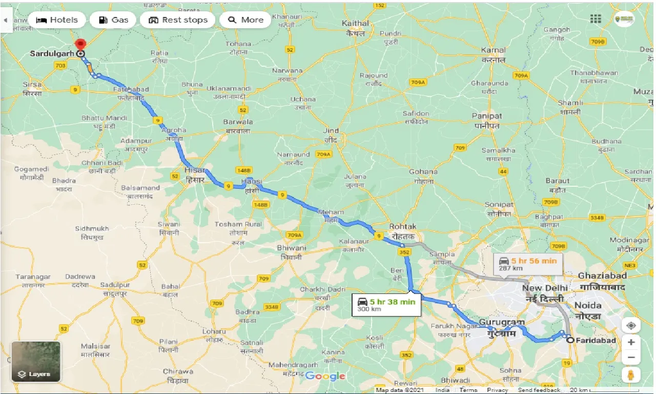 faridabad-to-sardulgarh-one-way