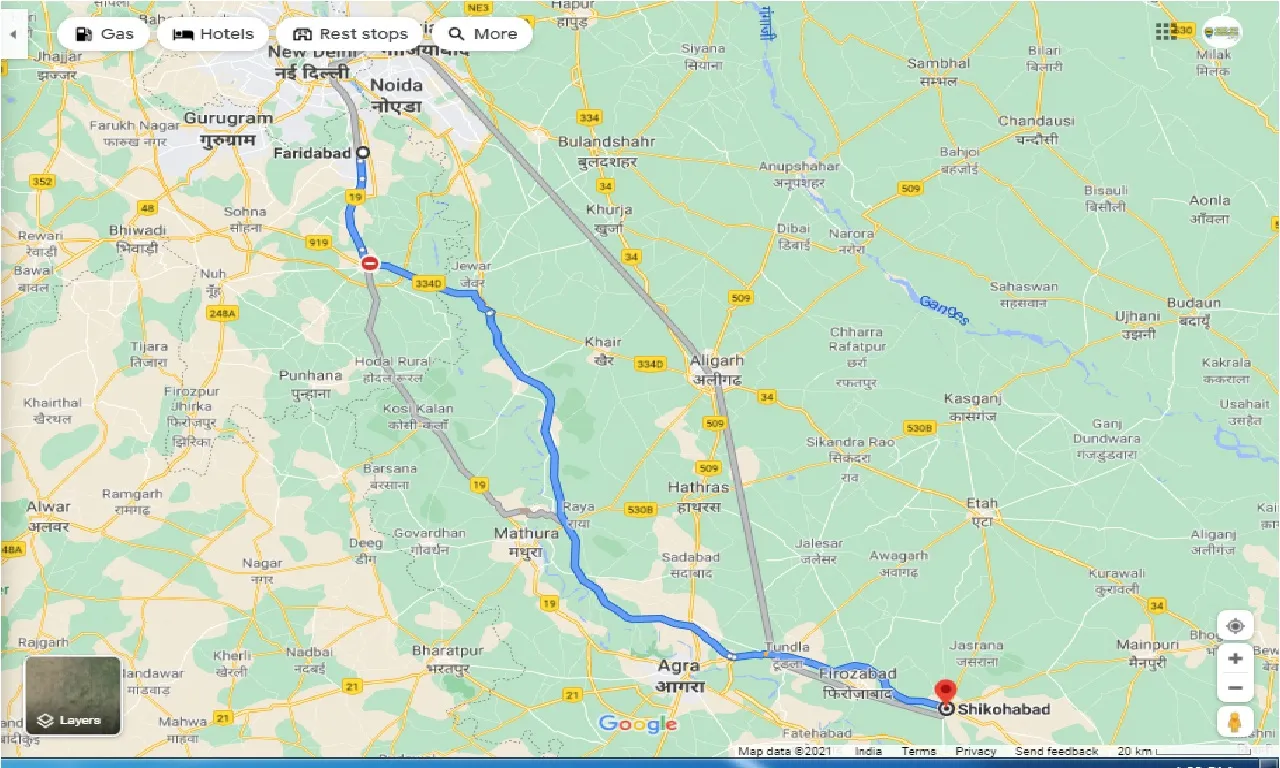 faridabad-to-shikohabad-one-way