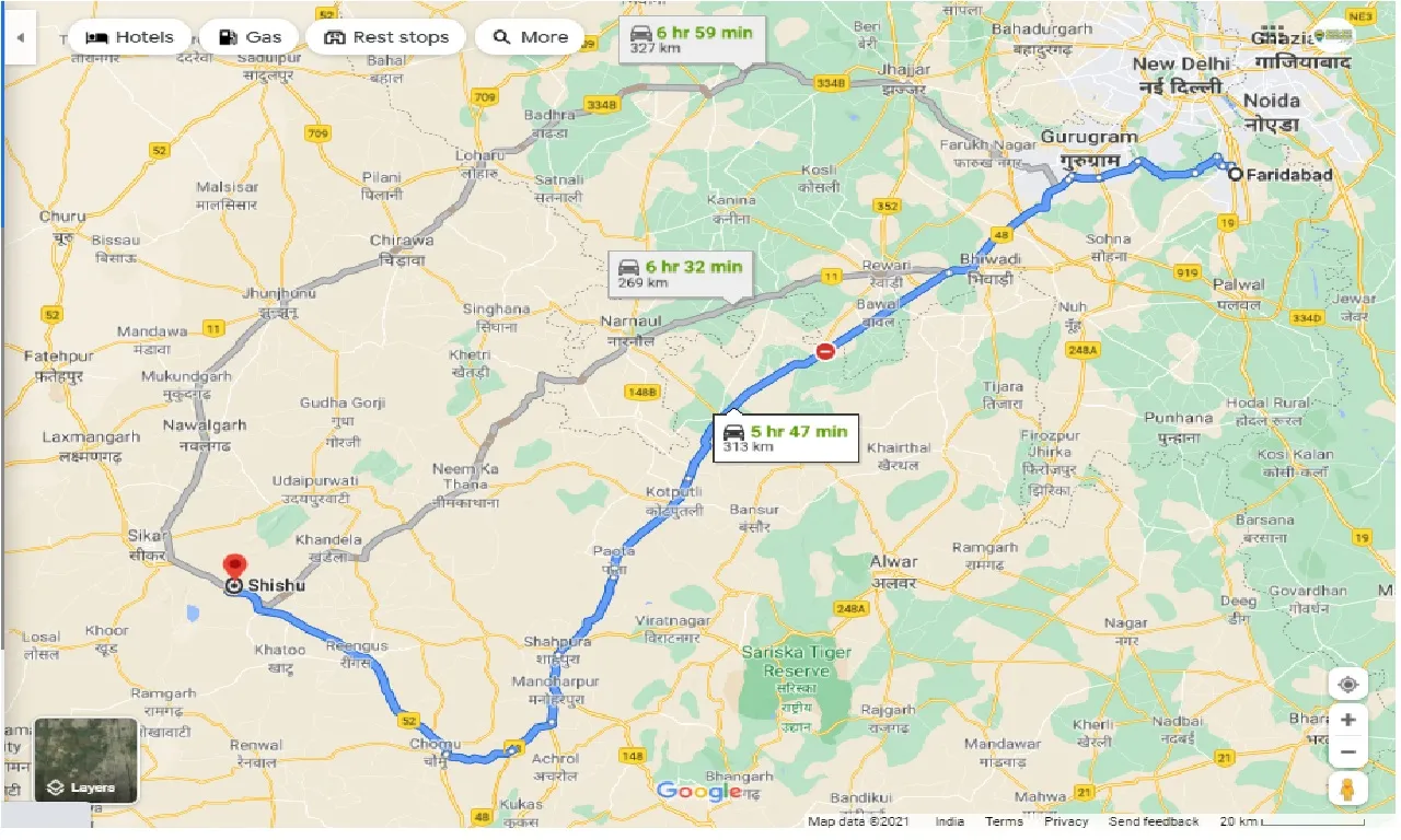 faridabad-to-shishu-one-way